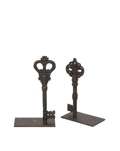 The Import Collection Pair of Metal Key Bookends