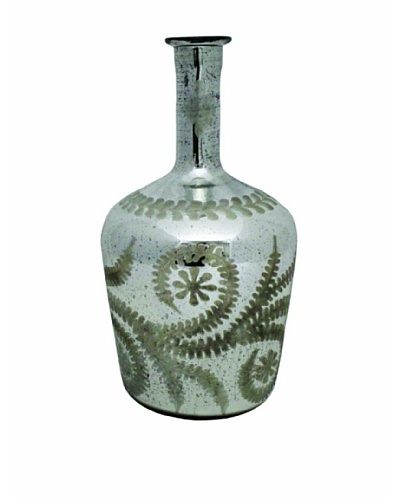The Import Collection Georgia Glass Vase, Silver