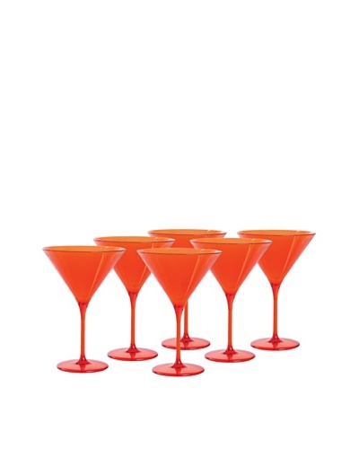 Impulse! Set of 6 Capri Martini Glasses, Orange