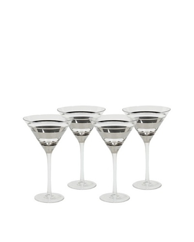 Impulse! Set of 4 Chelsea Martini Glasses, Clear/Silver