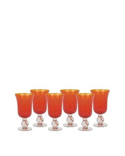 Impulse! Set of 6 Portofino Water Goblets, Orange