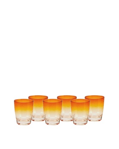 Impulse! Set of 6 Sunset Rocks Glasses, Orange