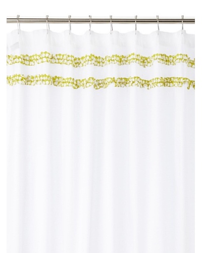 India Rose Canggu Shower Curtain, White/Lime, 72 x 72