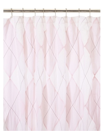India Rose Argyle Shower Curtain, Pink/White, 72 x 72