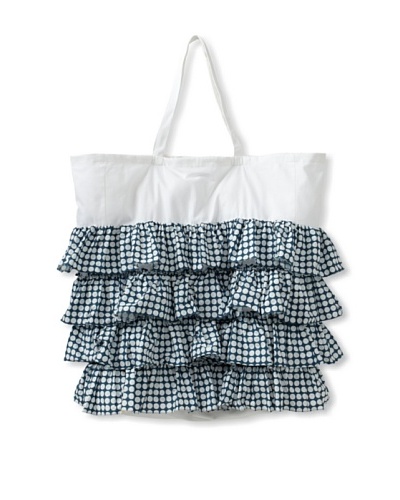 India Rose Ida Laundry Bag, White/Navy, 24 x 30