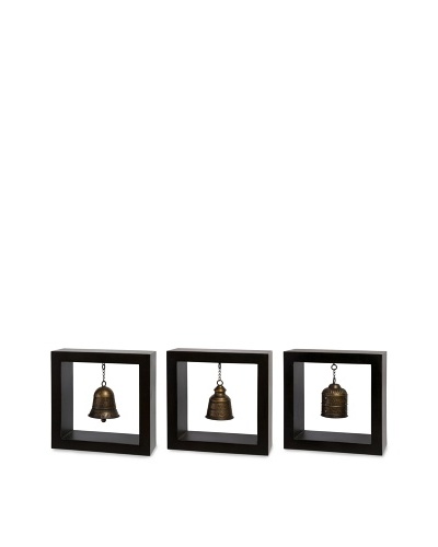 Indochine Framed Bells, Black/Gold
