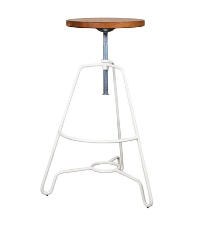 Industrial Chic Briggs Stool, White Steel Oiled