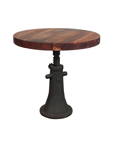 Industrial Chic Reclaimed Wood Round Accent Table
