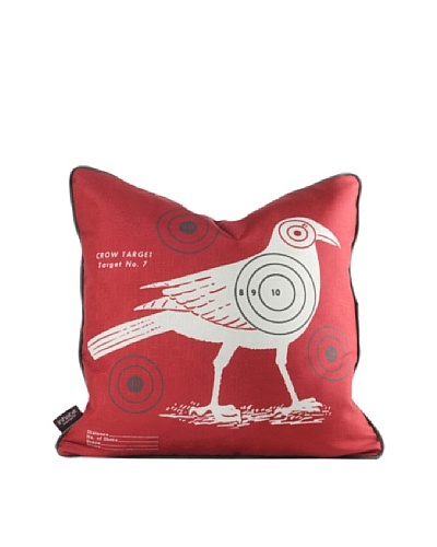 Inhabit Crow Bullseye Pillow, Scarlet Red
