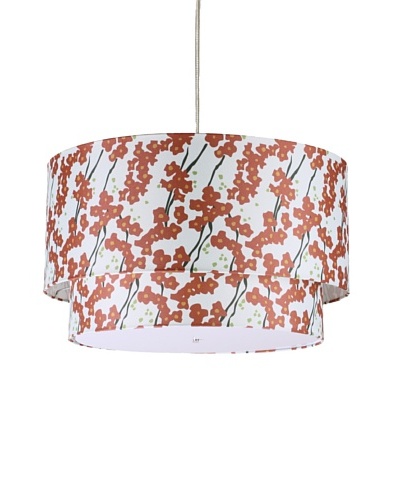 Inhabit Floral Hudson Double Pendant Lamp, Ivory/Rust, 24 x 14