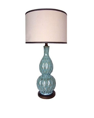 Integrity Lighting Glazed Ceramic Double Gourd Table Lamp, Brown/BlueAs You See