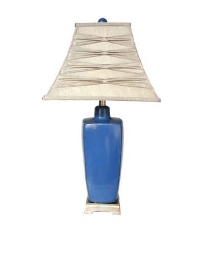 Integrity Lighting Reactive-Glaze Ceramic Table Lamp, Blue