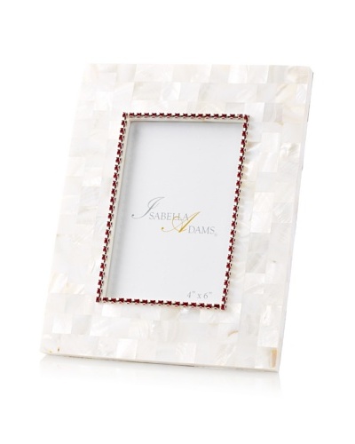 Isabella Adams 4 x 6 Crystallized Mother-of-Pearl Picture Frame with Birthstone, July