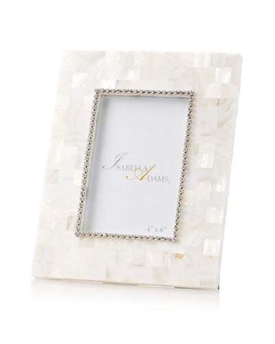Isabella Adams 4 x 6 Crystallized Mother-of-Pearl Picture Frame with Birthstone, April