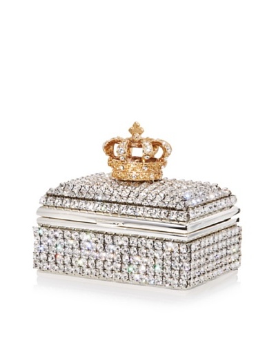 Isabella Adams Swarovski Crystal Crown Ring Box, Gold/Silver