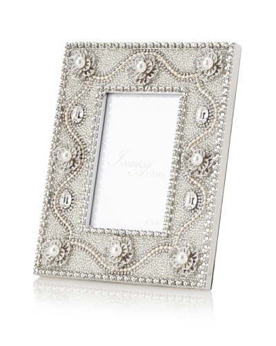 Isabella Adams Freshwater Pearl and Crystal Picture Frame, Silver, 4 x 6