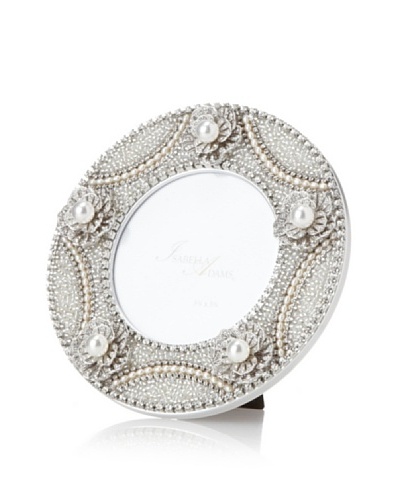 Isabella Adams Freshwater Pearl and Crystal Picture Frame, Silver, 6 Round