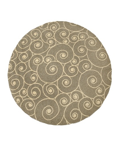 Jaipur Rugs Abstract Pattern Indoor/Outdoor Rug, Gray/Ivory, 8' Round
