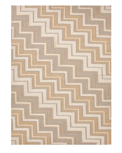 Jaipur Rugs Hand-Made Geometric-Pattern Wool Flat-Weave Rug [Beige/Brown]