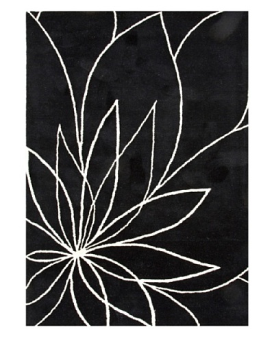 Jaipur Rugs Hand-Tufted Floral Wool Rug, Black/Ivory, 5' x 8'