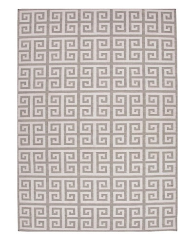 Jaipur Rugs, Inc. Hand-Made Geometric-Pattern Wool Flat-Weave Rug [Gray/Black]