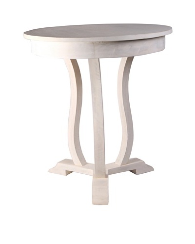 Jamie Young Neville Round Side Table, Whitewash
