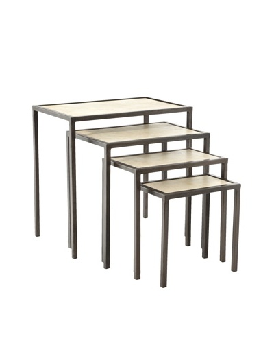 Jamie Young Set of 4 Vellum Nesting Tables, Natural/Black