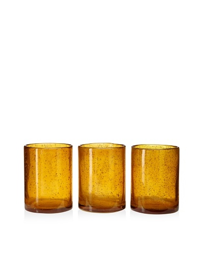 Jamie Young Set of 3 Small Amber Hurricanes
