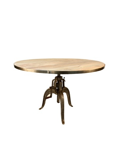 Jamie Young Americana Wood Crank Dining Table, Natural/Aged Iron