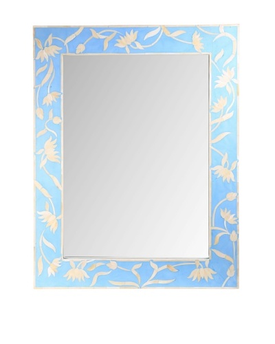 Jamie Young Bone Inlay Mirror, Blue/Ivory