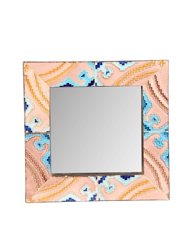 Jamie Young Tile Mirror, Pink/Blue Multi, 12 x 12