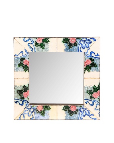 Jamie Young Tile Mirror, Blue Multi, 12 x 12