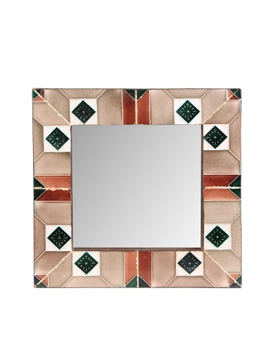 Jamie Young Tile Mirror, Brown Multi, 12 x 12