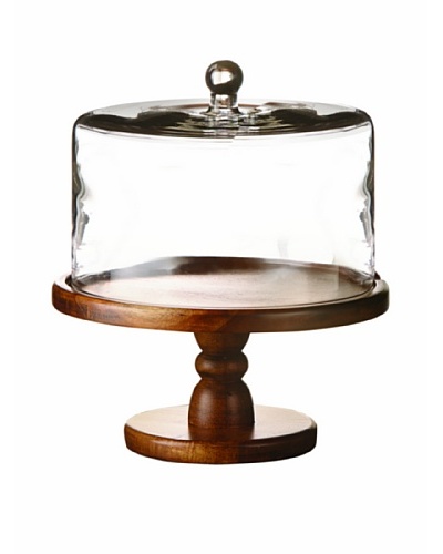 Jay Imports Madera Pedestal Plate with Glass Dome