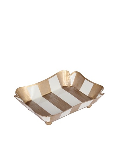 Jayes Brushed Stripe Cream & Gold Trinket Tray