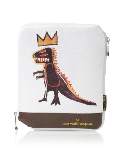 Jean-Michel Basquiat Dragon Sleeve Case for iPad/iPad 2, Brown/White