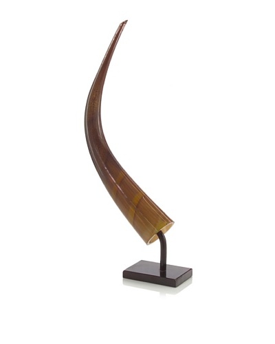 John-Richard Collection Blown Glass Horn on Stand