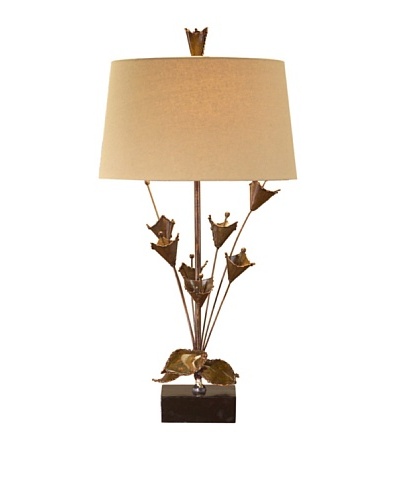 John-Richard Collection Antiqued Copper Tulips Lamp
