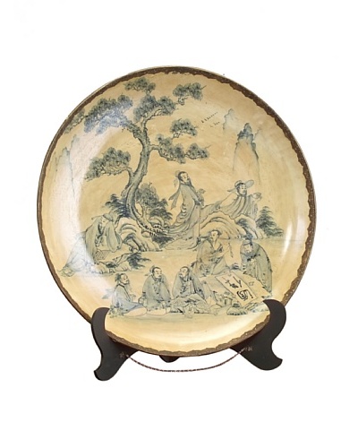 John-Richard Collection Chinoiserie Porcelain Charger with Stand