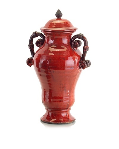 John-Richard Collection Red Glazed Urn with Handles