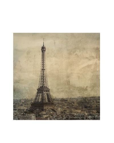 Jordan Carlyle Eiffel Tower with Gray Background on Canvas