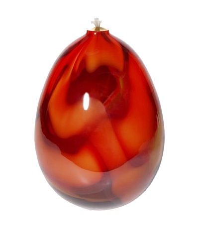 Jozefina Art Glass Miracle Oil Lamp, Red/Orange