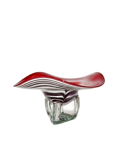 Jozefina Art Glass Zebra Bowl, Red/Black/White