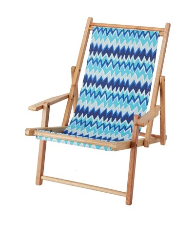Julie Brown Reversible Beach Chair, Blue Wildflower/Blue Charlie