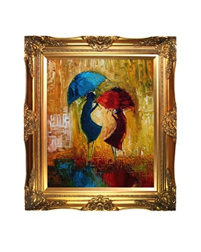 Justyna Kopania Rain (Red And Blue) Framed Giclée on Canvas