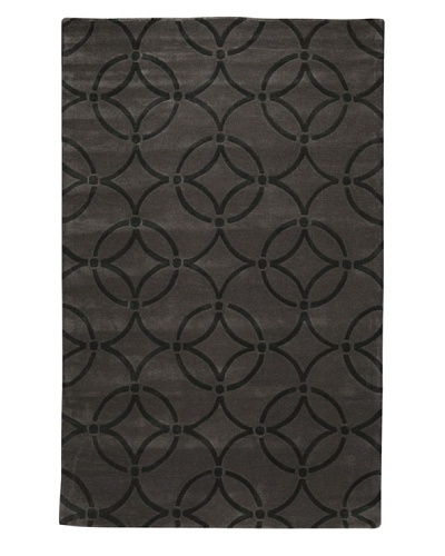 Kabir Handwoven Rugs Contemporary Rug [Slate/Black]