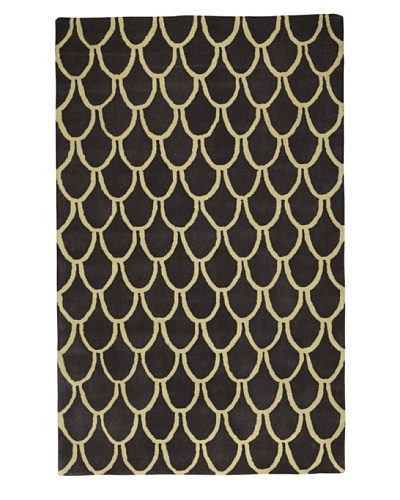 Kabir Handwoven Rugs Contemporary Rug [Ivory/Charcoal]