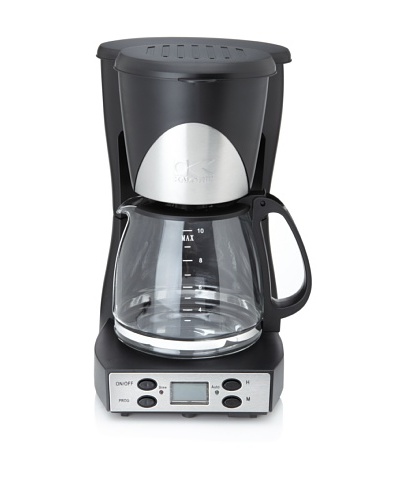 Kalorik 10-Cup Programmable Coffee Maker, Black/Stainless Steel