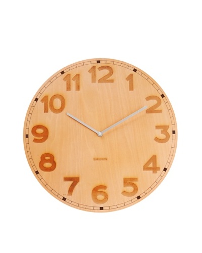 Karlsson Back to Basic Wooden Wall Clock, Natural