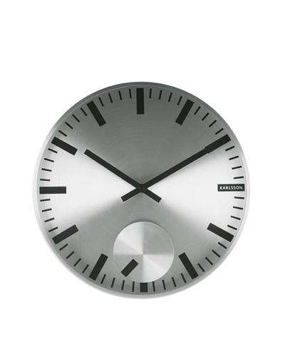 Karlsson Moving Index Steel Wall Clock, Silver